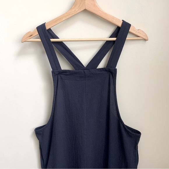 SHEIN, navy blue cotton poly blend romper with pockets in size S - Picture 2 of 12